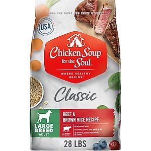 Chicken Soup for the Soul Beef & Brown Rice Recipe Large Breed Adult Dry Dog Food, 28-lb bag