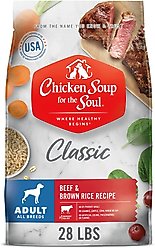 Chicken Soup for the Soul Beef & Brown Rice Recipe Adult Dry Dog Food, 28-lb bag