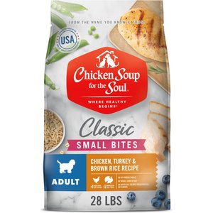 Chicken Soup for the Soul Small Bites Adult Chicken, Turkey & Brown Rice Recipe Dog Food, 28-lb bag