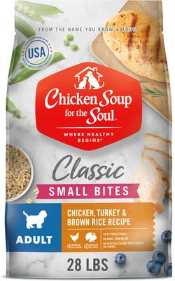 Chicken Soup for the Soul Small Bites Adult Chicken, Turkey & Brown Rice Recipe Dog Food, 28-lb bag