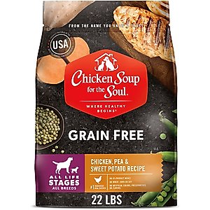 Chicken Soup for the Soul Grain-Free Chicken, Pea & Sweet Potato Recipe Dry Dog Food, 22-lb bag