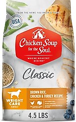 Chicken Soup for the Soul Adult Weight Care Brown Rice, Chicken & Turkey Recipe Dry Dog Food, 4.5-lb bag