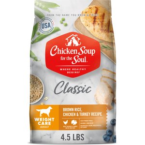 Chicken Soup for the Soul Adult Weight Care Brown Rice, Chicken & Turkey Recipe Dry Dog Food, 4.5-lb bag