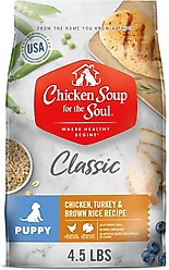 Chicken Soup for the Soul Puppy Chicken, Turkey & Brown Rice Recipe Dry Dog Food, 4.5-lb bag