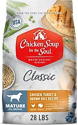 Chicken Soup for the Soul Mature & Senior Chicken, Turkey & Brown Rice Recipe Dry Dog Food, 28-lb bag