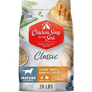 Chicken Soup for the Soul Mature & Senior Chicken, Turkey & Brown Rice Recipe Dry Dog Food, 28-lb bag