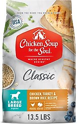 Chicken Soup for the Soul Large Breed Puppy Chicken, Turkey & Brown Rice Recipe Dry Dog Food, 13.5-lb bag