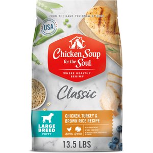 Chicken Soup for the Soul Large Breed Puppy Chicken, Turkey & Brown Rice Recipe Dry Dog Food, 13.5-lb bag