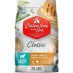 Chicken Soup for the Soul Large Breed Puppy Chicken, Turkey & Brown Rice Recipe Dry Dog Food, 28-lb bag