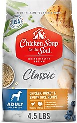 Chicken Soup for the Soul Adult Chicken, Turkey, & Brown Rice Recipe Dry Dog Food, 4.5-lb bag