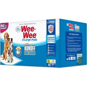 Wee-Wee Pads Superior Performance with Runoff Edge Guard Dog Pee Pads, X-Large, 28 x 34-in, 40 count