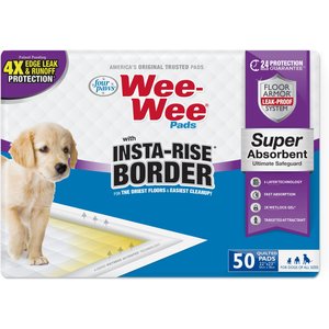 Wee-Wee Super Absorbent Dog Pee Pads with Insta-Rise Border, 22 x 23-in, 50 count