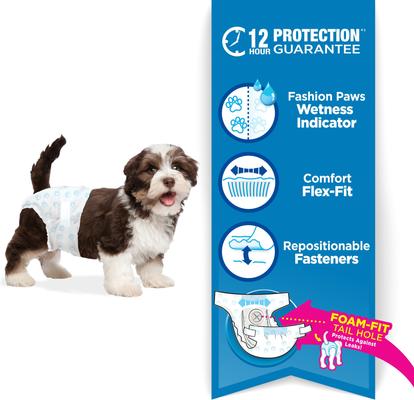 Show full view: Four Paws Wee-Wee Disposable Dog Diapers, Small, 12 count slide 3 of 12