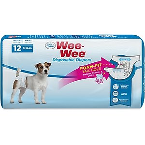 Four Paws Wee-Wee Disposable Dog Diapers, Small, 12 count