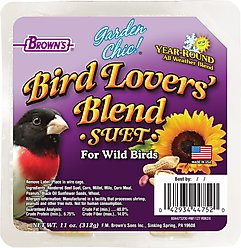 Brown's Garden Chic! Bird Lovers' Blend Suet Cake Wild Bird Food, 11-oz tray