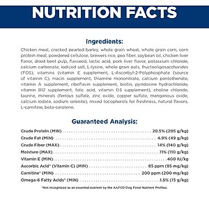 Hill's Science Diet Adult Light Weight Management Small Bites with Chicken Meal & Barley Dry Dog Food, 30-lb bag