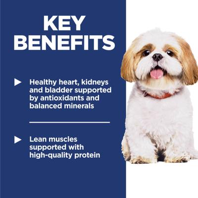 Show full view: Hill's Science Diet Senior Adult 7+ Small Bites Chicken Meal, Barley & Rice Recipe Dry Dog Food, 15-lb bag slide 6 of 13