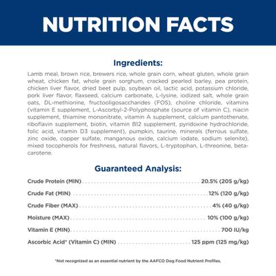 Show full view: Hill's Science Diet Adult Small Breed & Mini Breed Lamb Meal & Rice Recipe Dry Dog Food, 15.5-lb bag slide 7 of 13