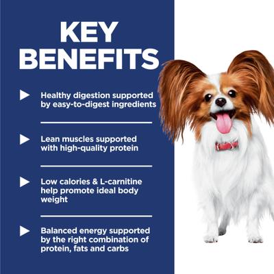 Show full view: Hill's Science Diet Adult Light Weight Management Small Breed & Mini Breed with Chicken Meal & Barley Dry Dog Food, 15.5-lb bag slide 6 of 13