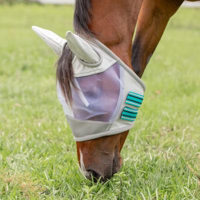 Show full view: Equinavia Algard Soft Mesh Horse Fly Mask, Silver/Turquoise, Pony slide 2 of 2