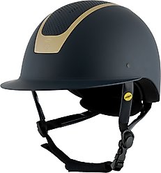 Equinavia Crown MIPS Horse Riding Helmet, Navy/Gold, Large
