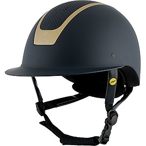 Equinavia Crown MIPS Horse Riding Helmet, Navy/Gold, Large