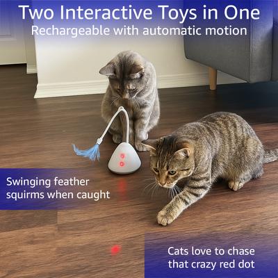 Show full view: Pet Fit For Life Cat Laser Pointer & Feather Chaser Toy, White, Medium slide 7 of 9