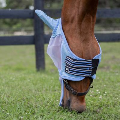 Show full view: Equinavia Algard Soft Mesh Long Nose Horse Fly Mask, Light Blue, Pony slide 2 of 3