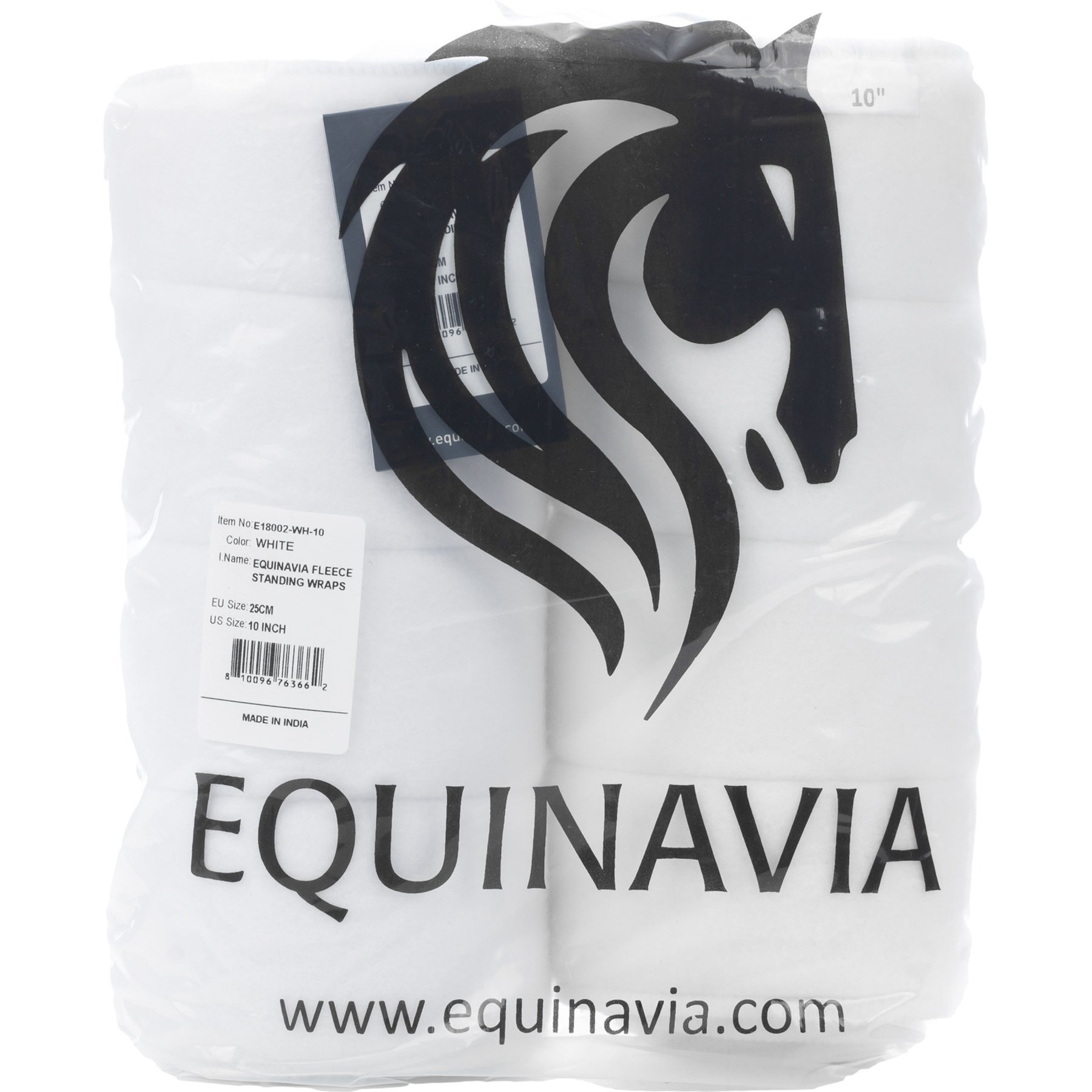 Equinavia No Bow Horse Leg Wraps, 2 count, White, 14-in