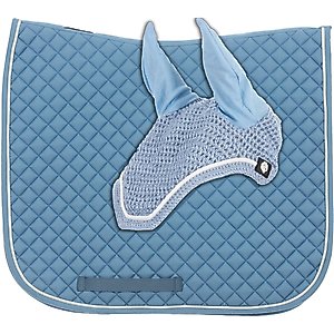 Equinavia Voss Dressage Horse Saddle Pad & Bonnet Set, Forever Blue