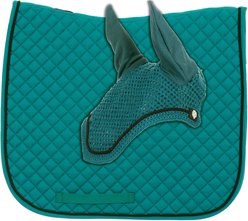 Equinavia Voss Dressage Horse Saddle Pad & Bonnet Set, Turquoise