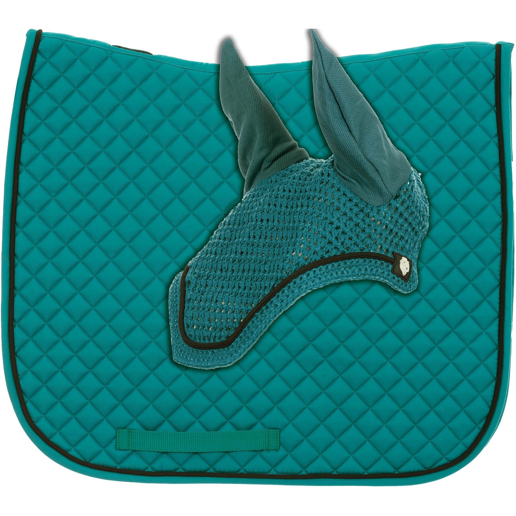 Equinavia Voss Dressage Horse Saddle Pad & Bonnet Set, Turquoise