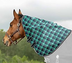 Equinavia Norse Turnout Horse Neck Cover No Fill, Navy/Turquoise, Medium