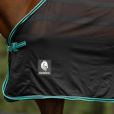 Show full view: Equinavia Sefyr Scrim Horse Sheet, Black/Turquoise, Small slide 2 of 5