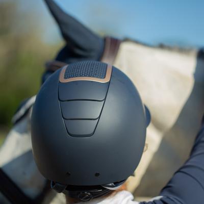 Show full view: Equinavia Crown MIPS Horse Riding Helmet, Navy/Gold, Large slide 3 of 9