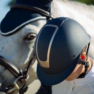 Show full view: Equinavia Crown MIPS Horse Riding Helmet, Navy/Gold, Large slide 4 of 9