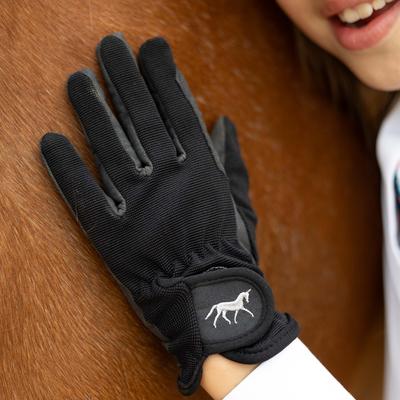 Show full view: Horze Stretch Kids Gloves, Black, 4 slide 2 of 3