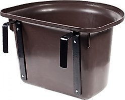 Horze Flat Back Horse Feed Bucket, Dark Brown