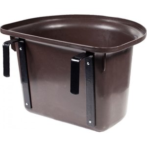 Horze Flat Back Horse Feed Bucket, Dark Brown