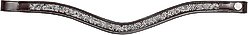 Equinavia Valkyrie Curved Crystal Horse Brow Band, Brown/Silver
