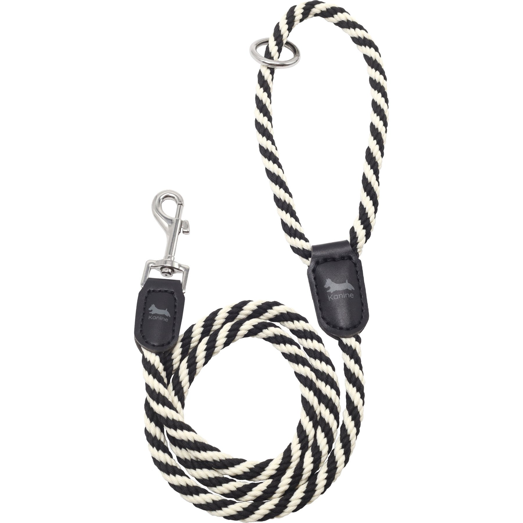 Kanine Rope Dog Leash, Tap Shoe Black, Large