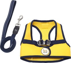 Kanine Dog Harness & Leash Set, Solar Power Yellow, X-Small