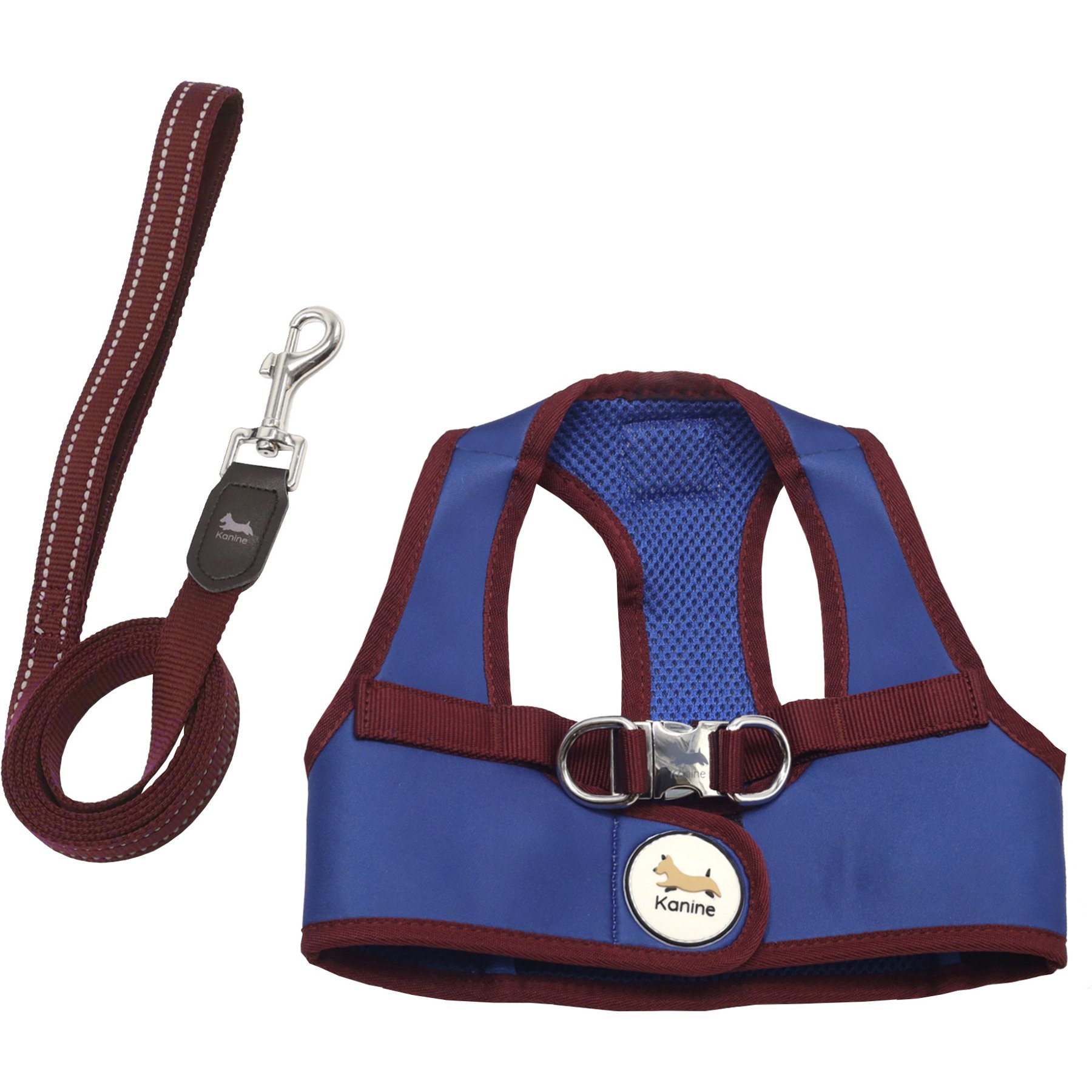 Kanine Dog Harness & Leash Set, Sodalite Blue, Medium