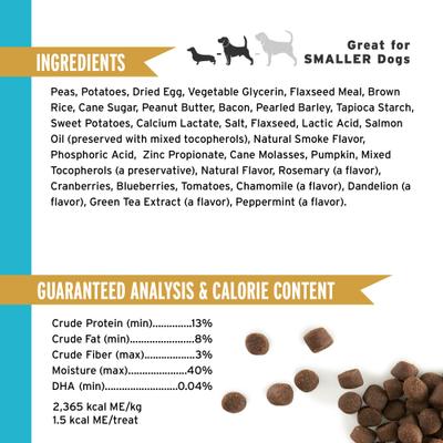 Show full view: Pet Botanics Training Rewards Soft & Chewy Puppy Peanut Butter Dog Treats, Mini, 4-oz bag slide 3 of 12