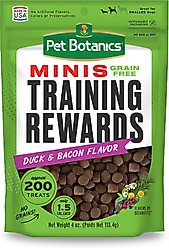 Pet Botanics Mini Training Reward Duck & Bacon Flavor Grain-Free Dog Treats, 4-oz bag