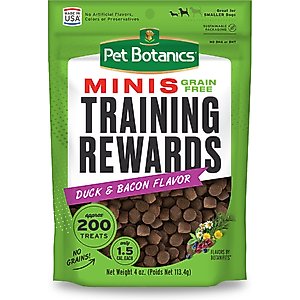 Pet Botanics Mini Training Reward Duck & Bacon Flavor Grain-Free Dog Treats, 4-oz bag