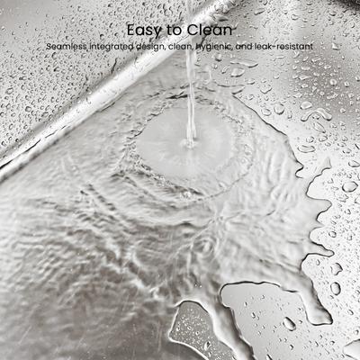 Show full view: Ptlom Stainless Steel High Sides Cat Litter Box with Lid, Medium: 11.8-in slide 6 of 6