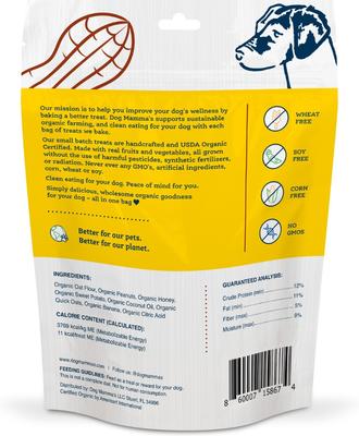 Show full view: Dog Mamma's Organic Peanut Butter Banana Dog Treats, 6-oz bag slide 3 of 9