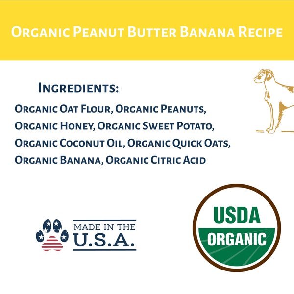 Dog Mamma\'s Organic Peanut Butter Banana Dog Treats, 6-oz bag