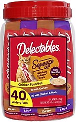 Hartz Delectables Squeeze Up Non-Seafood Chicken Variety Pack Lickable Cat Treats, 0.5-oz tube, 40 count